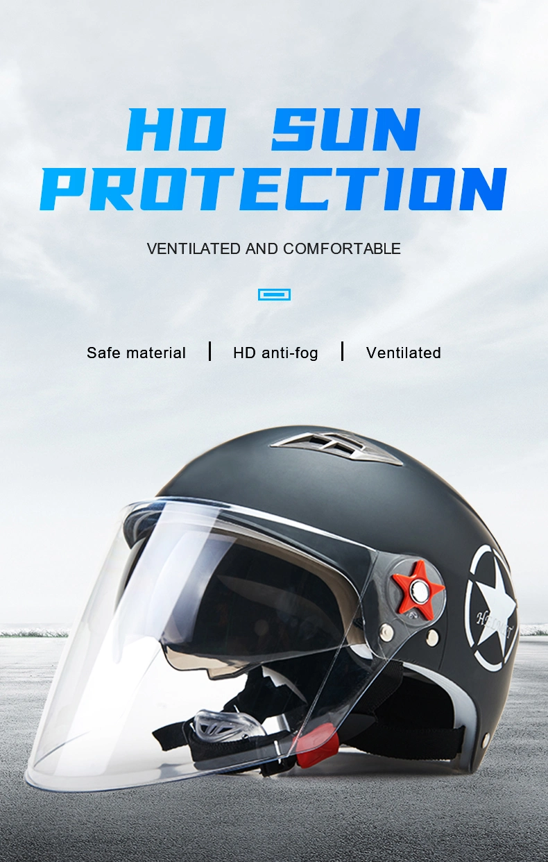 3c Certified Electric Vehicle Motorcycle Half Helmet Men′s Summer Sunscreen Women′s Four Seasons Universal Battery Car Helmet